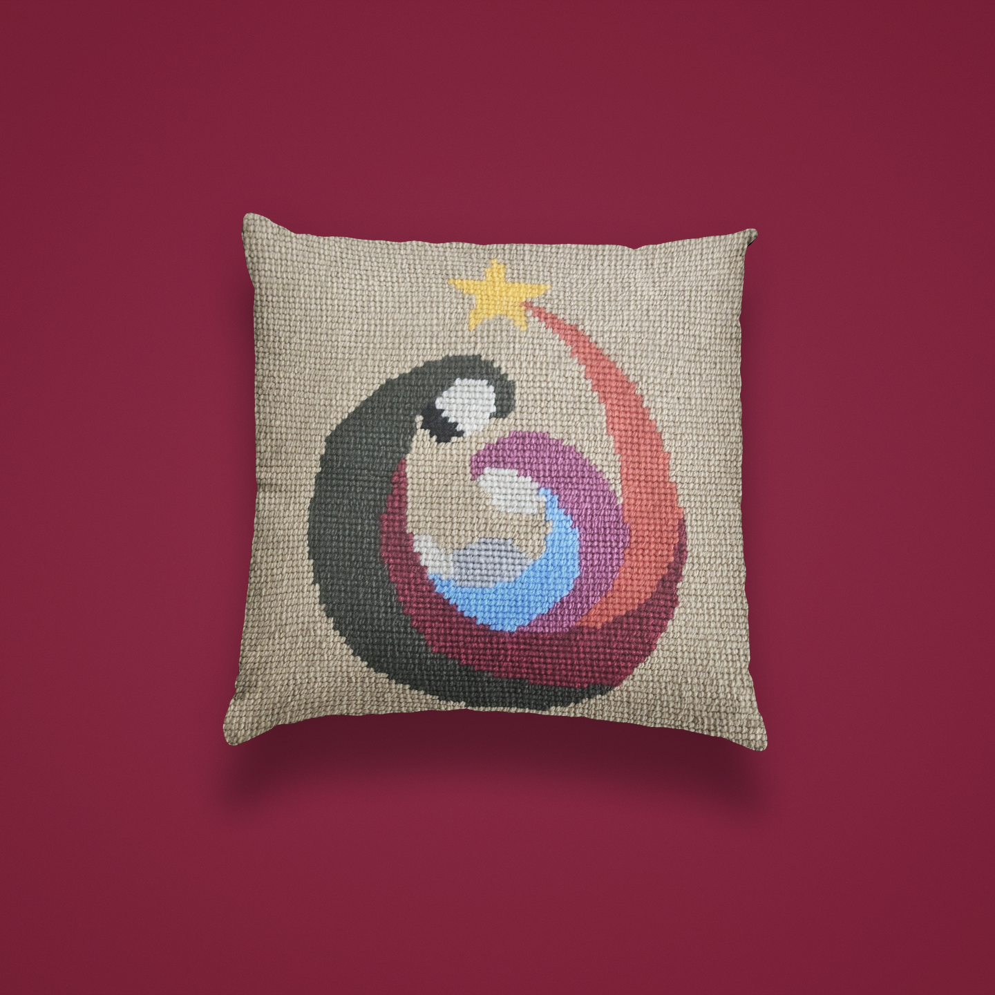 Kit de bordado sobre cañamazo | Pesebre