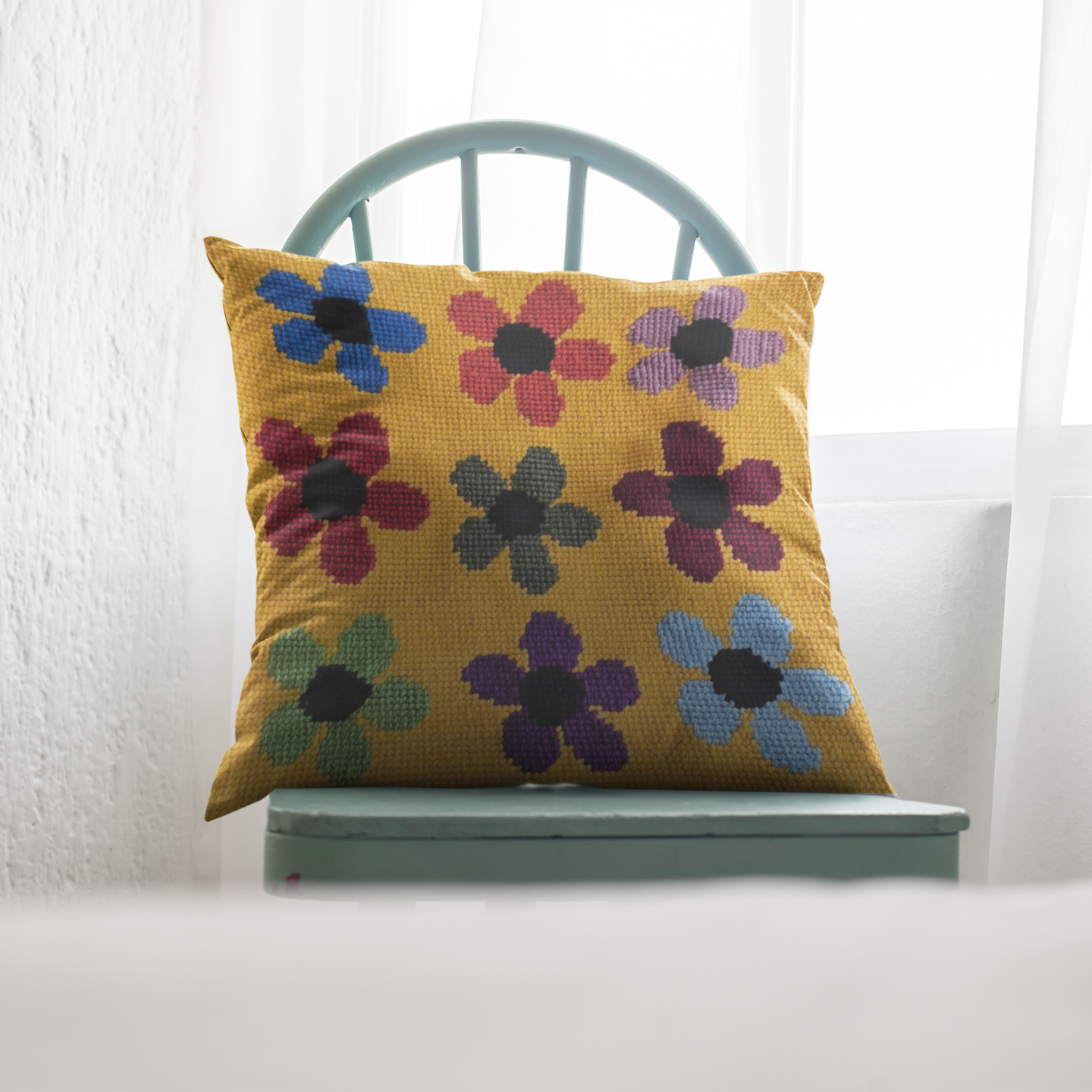 Kit de bordado sobre cañamazo | Primavera