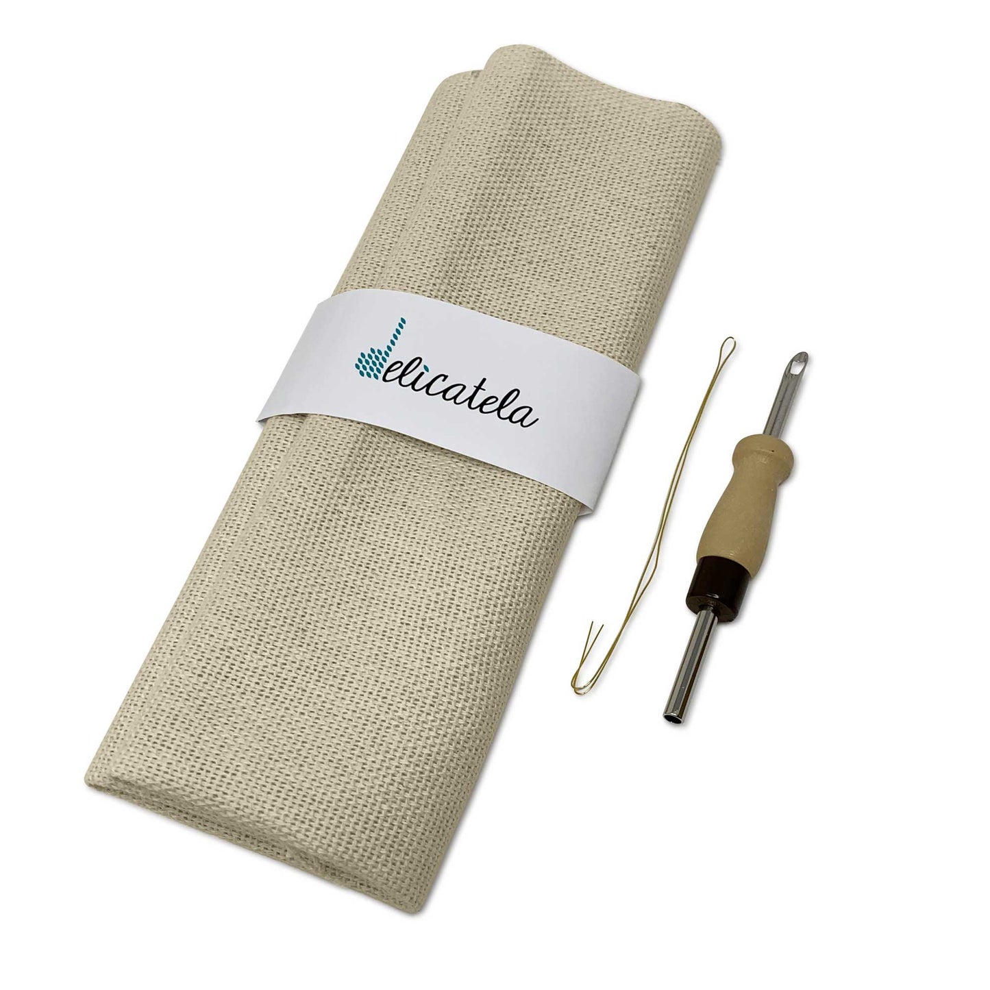 Kit para Punch Needle | Tela de 40 x 40 cm | Aguja ajustable para lana XL