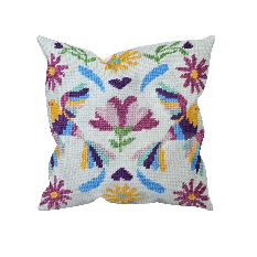 Kit bordado sobre cañamazo con diseño méxicano