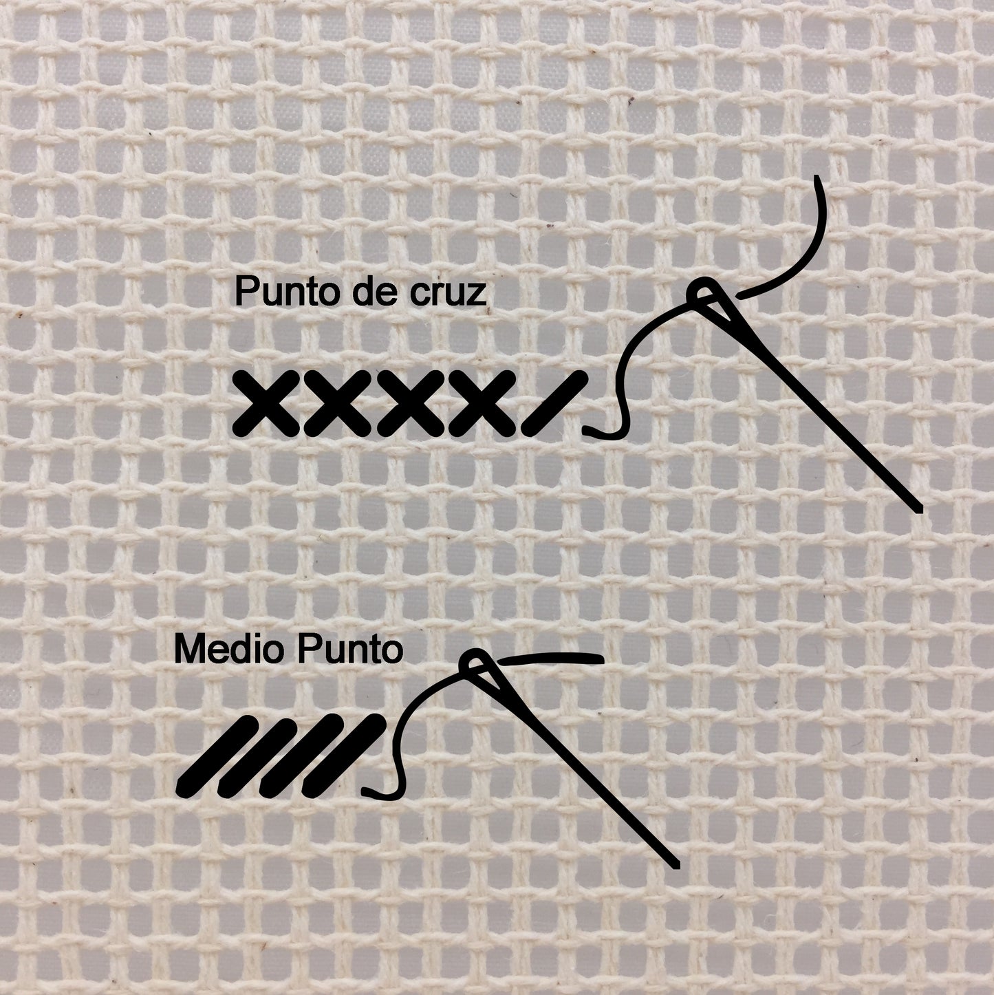 Cañamazo para punto de cruz o medio punto | 2 telas de 40×40 cm