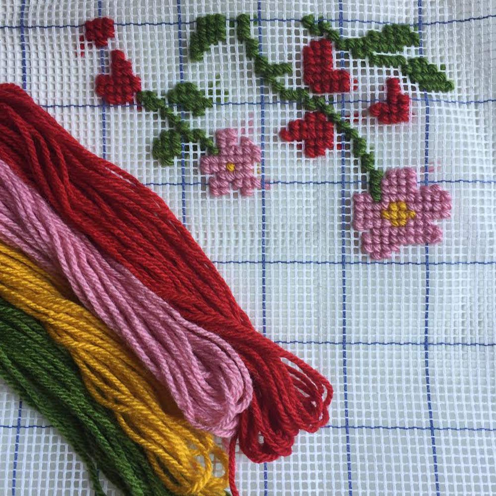 Cañamazo para latch hooking, petit point o punto de cruz | 2 telas de 50×50 cm