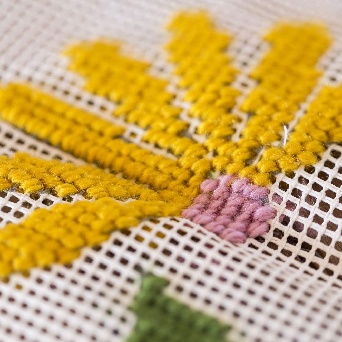 Kit de bordado sobre cañamazo | Floral