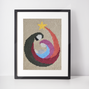 Kit de bordado sobre cañamazo | Pesebre