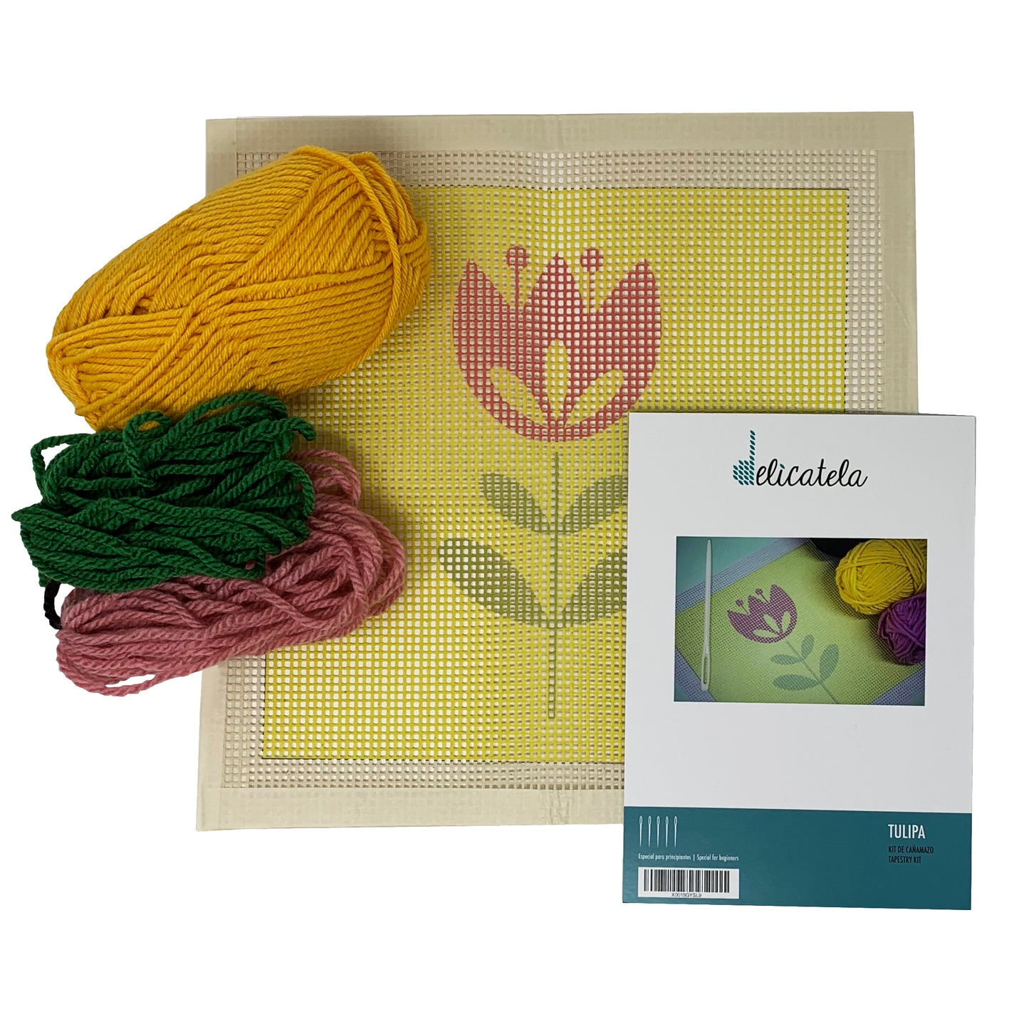 Kit de bordado Infantil sobre cañamazo | Tulipa