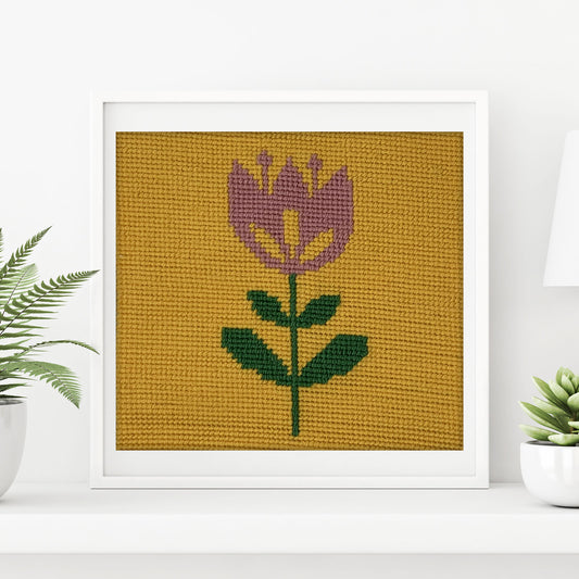 Kit de bordado Infantil sobre cañamazo | Tulipa